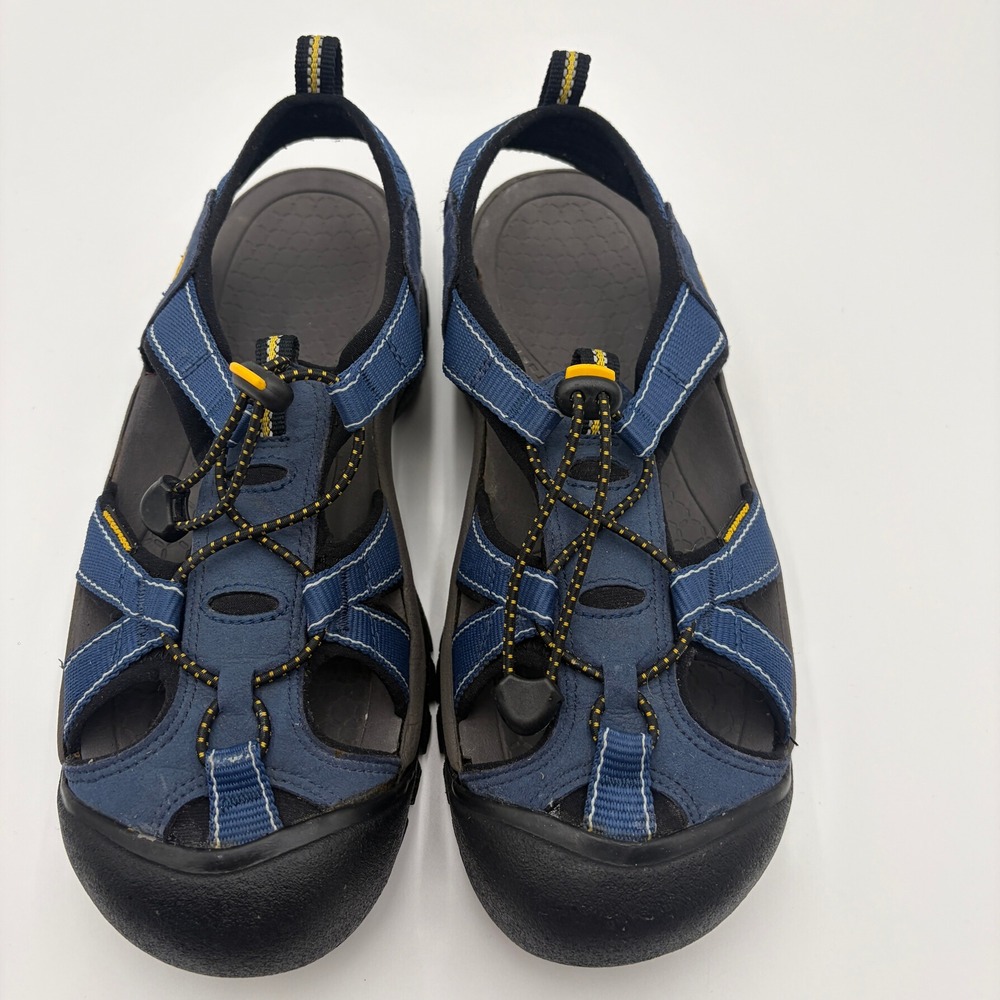 KEEN Newport H2 Women 9.5 Navy Blue Yellow Hiking Water Sandals 1014199